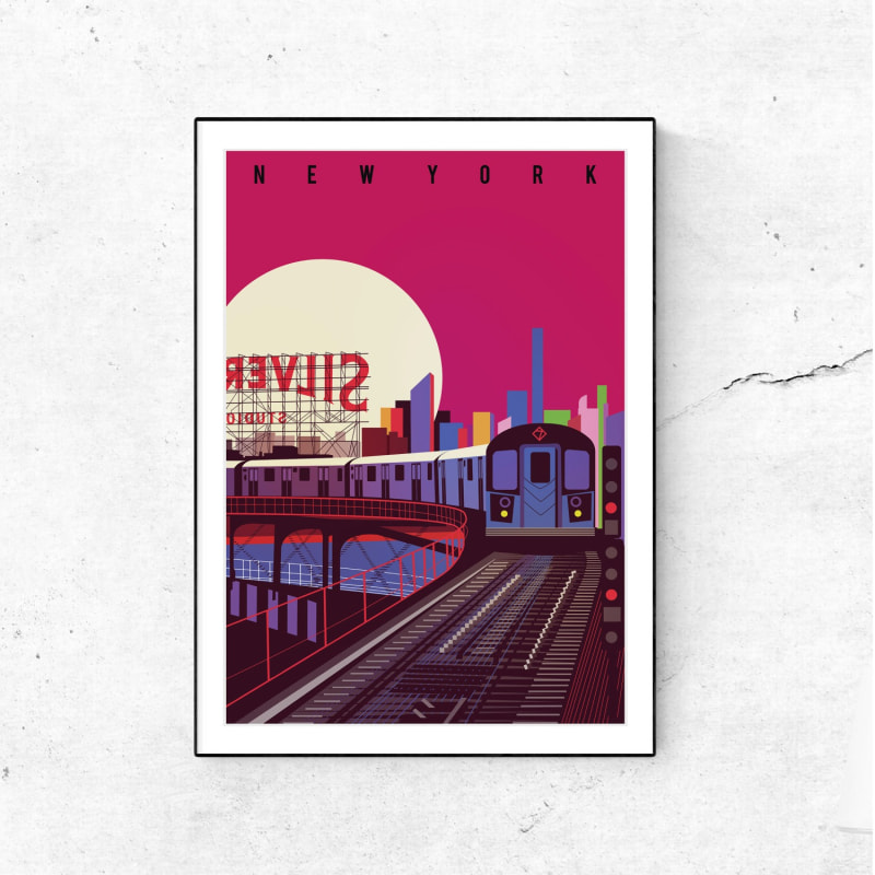 Thumbnail of New York City Subway Illustrated Art Print image