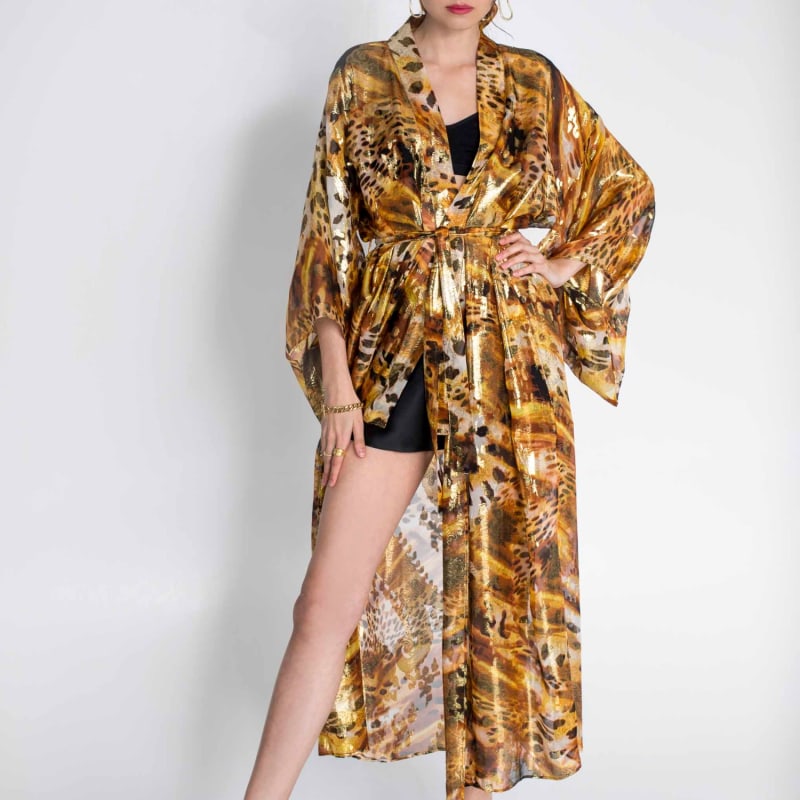 Thumbnail of Silk Kimono In Gold image