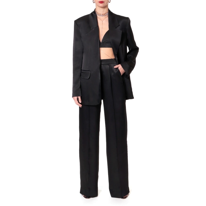 Thumbnail of Bellamy Satin Glossy Black Blazer image