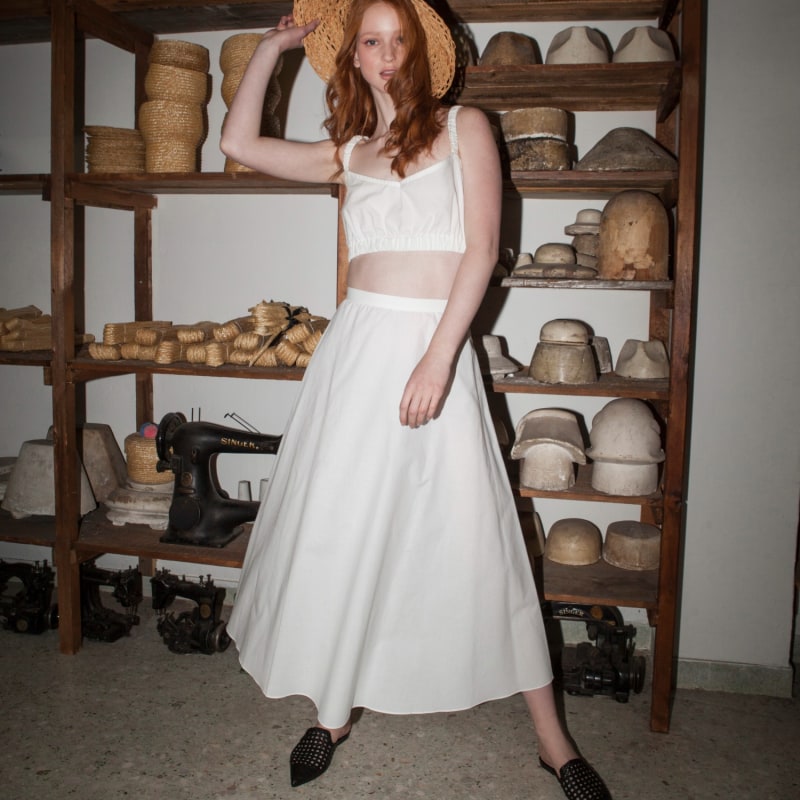 Thumbnail of Luna Cotton Skirt In White image