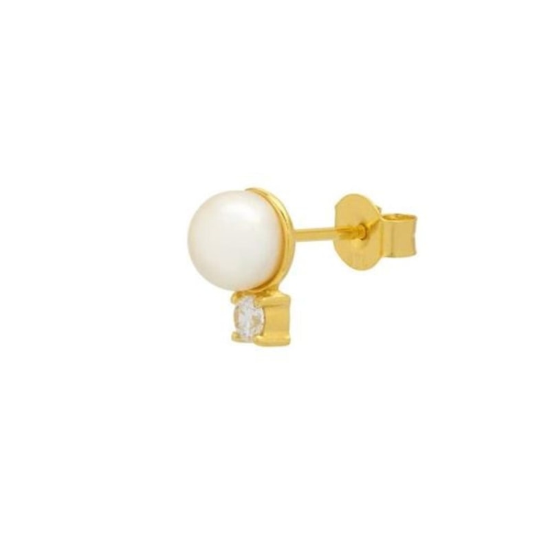 Thumbnail of Pearl And Crystal Stud Earring In Gold image