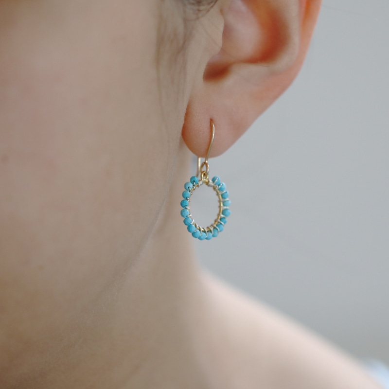 Thumbnail of Turquoise Hoop Earrings image