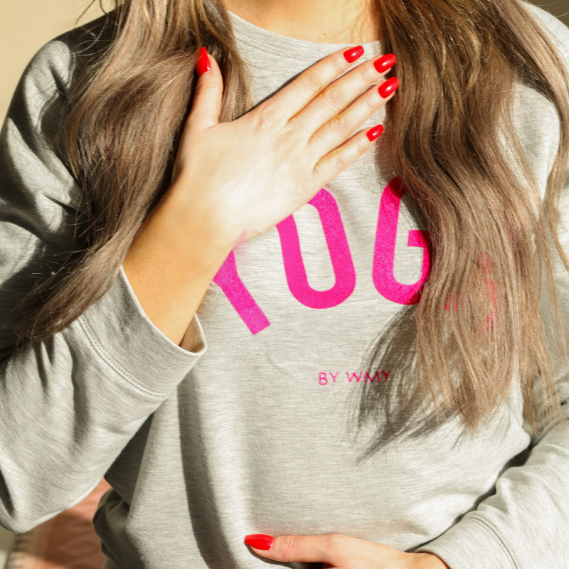 Thumbnail of Yoga Sweatshirt Cerise Print image