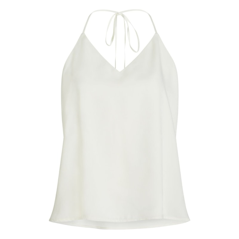 Thumbnail of Multi Tie Suede-Satin Cami Top - White image