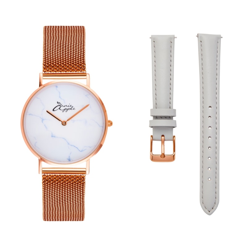 Annie Apple Jumeriah Marble/Rose Gold/Grey Interchangeable