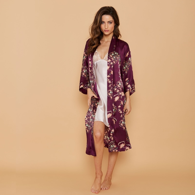 Thumbnail of Reina Silk Kimono Robe image