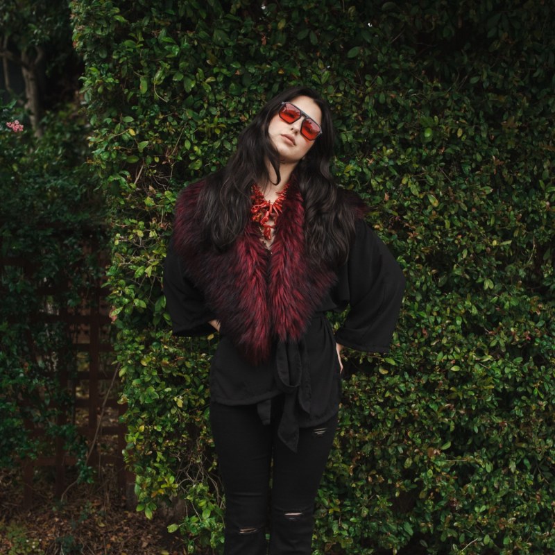 Thumbnail of Oxblood Faux Fur Collar image