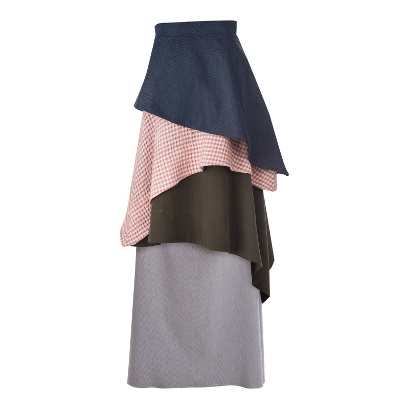 Thumbnail of Waterfall Skirt Gingham Pink & Blue image