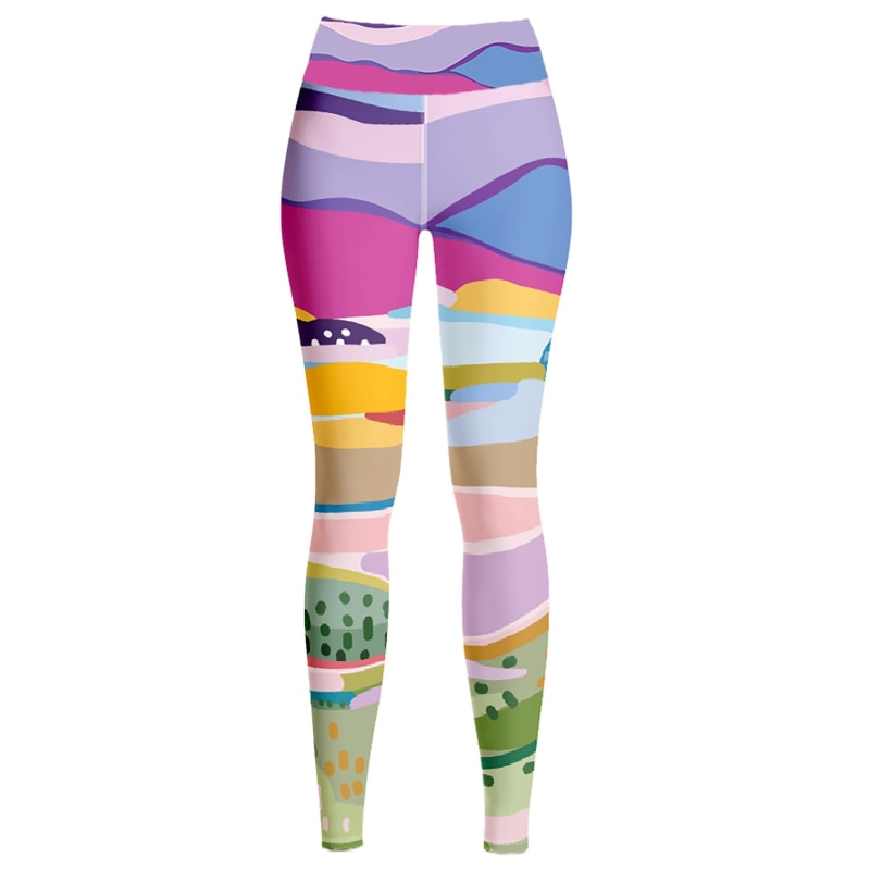 Thumbnail of High Waist Yoga Leggings In Summer Afternoon image