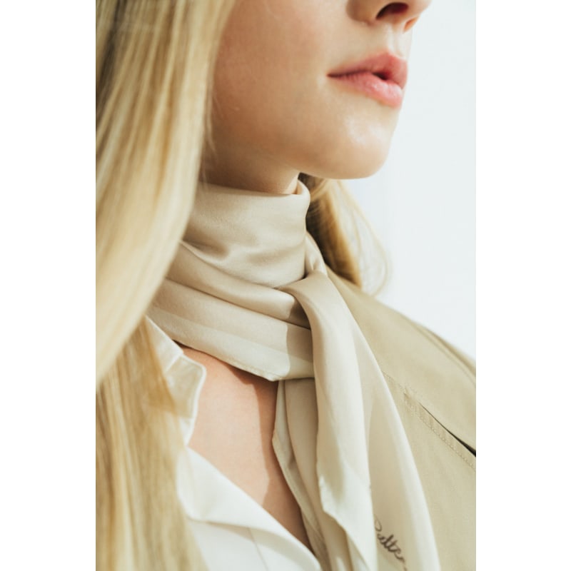 Thumbnail of Satin Silk Neck Scarf - White image