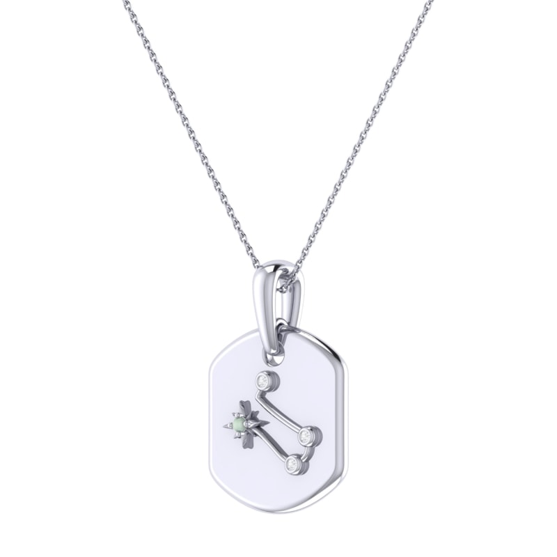 Thumbnail of Gemini Twin Constellation Tag Pendant Necklace In Sterling Silver image