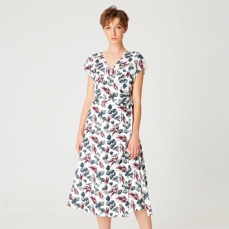 Thumbnail of Wrap Leaves Print Dress image