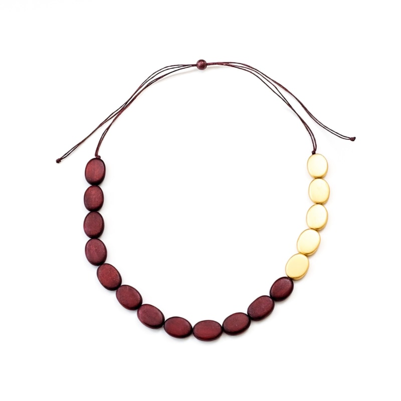 Thumbnail of Guija Statement Necklace, Wine & Gold image