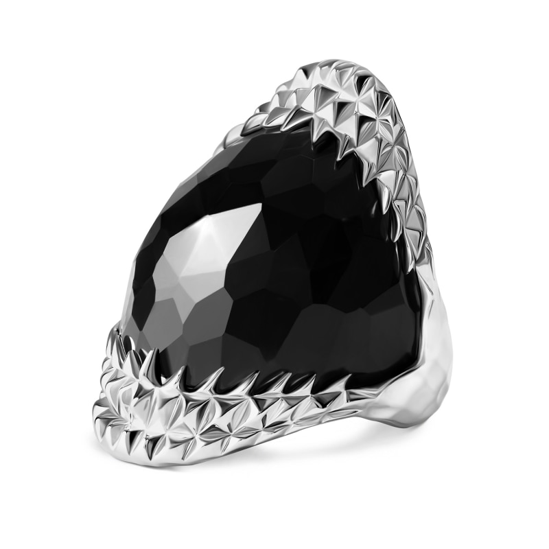 Thumbnail of Black Vampire Bite Ring Silver image