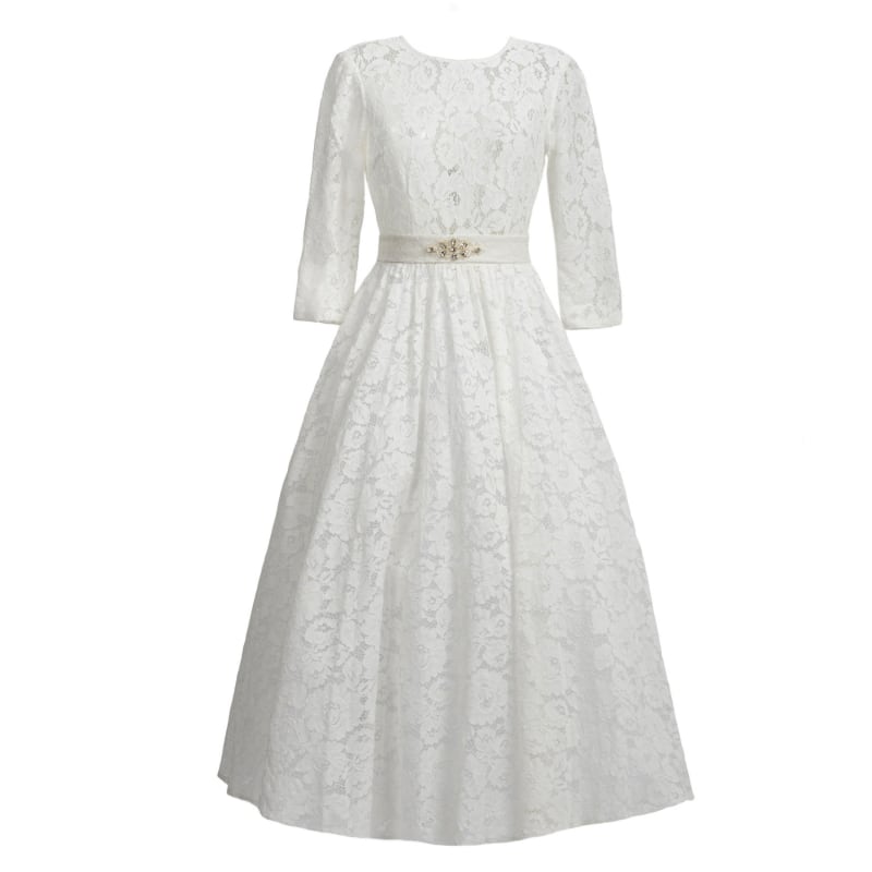 Lace Dress Viktoria White | MATSOUR'I | Wolf & Badger