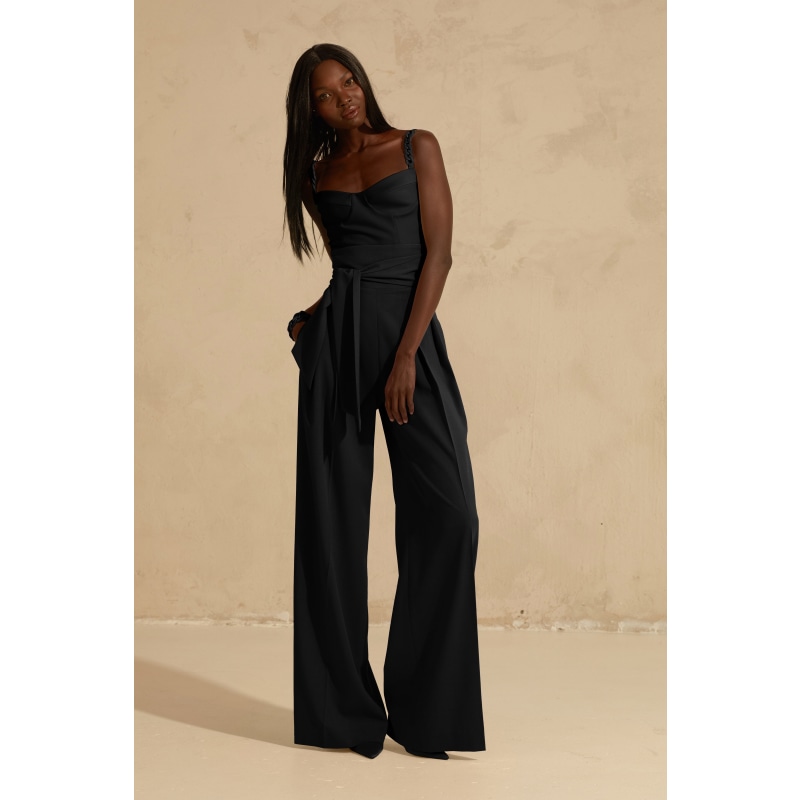 Black palazzo pants top