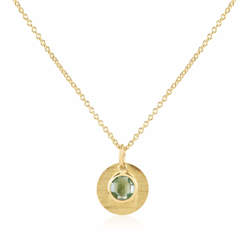 Thumbnail of Bali 9Ct Gold August Birthstone Necklace Green Amethyst image