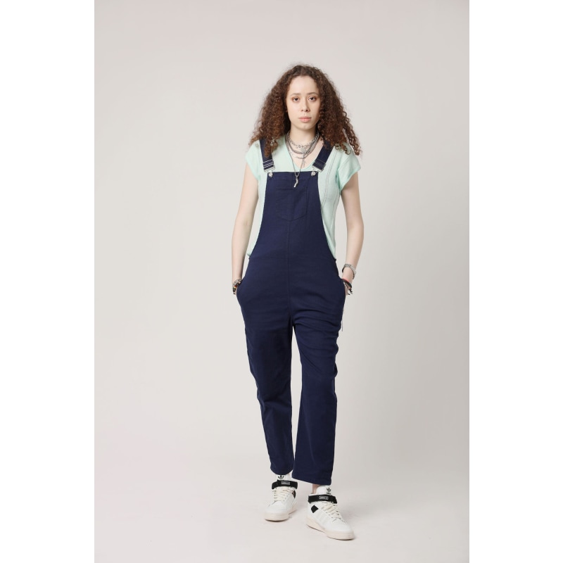 Navy, Cotton Dungarees