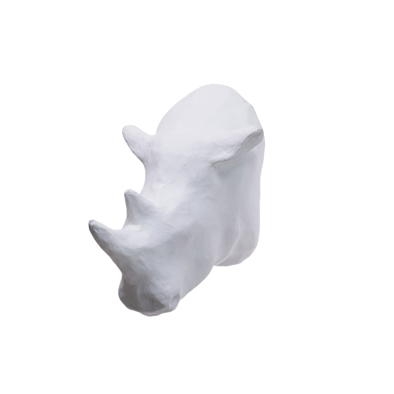 Thumbnail of Papier Mache White Rhino Head image