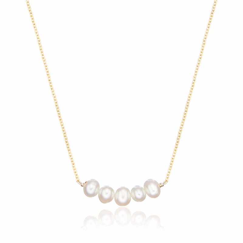 Thumbnail of Gold Pearl Cluster Necklace image