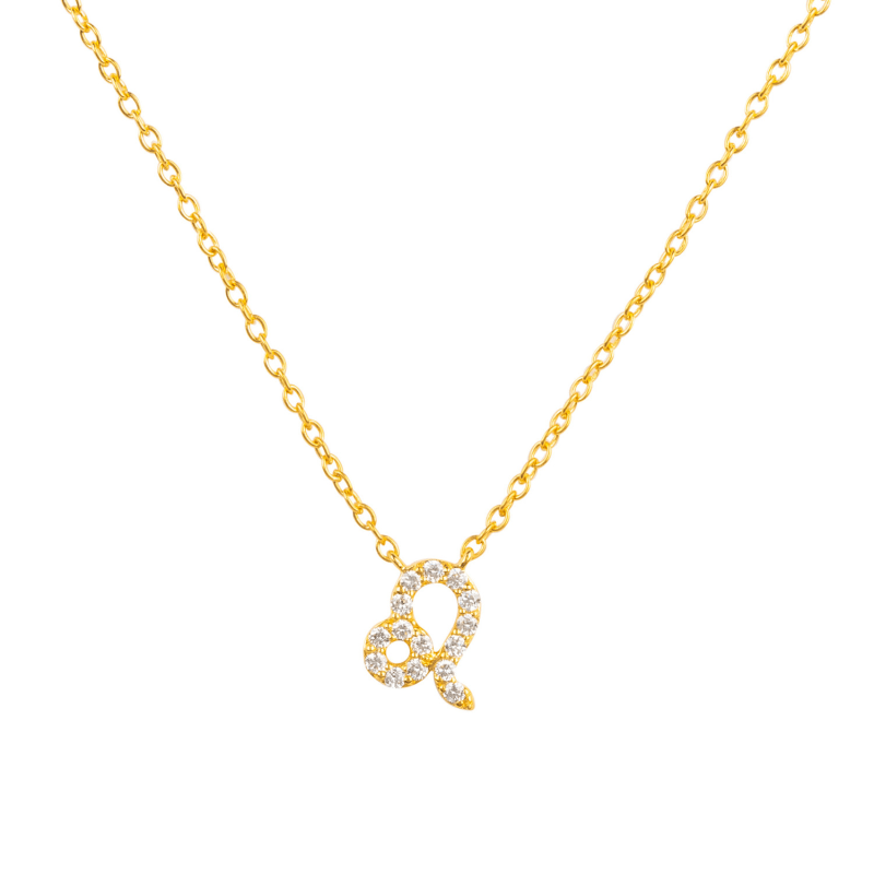 Thumbnail of Diamond Zodiac Necklace Gold Leo image