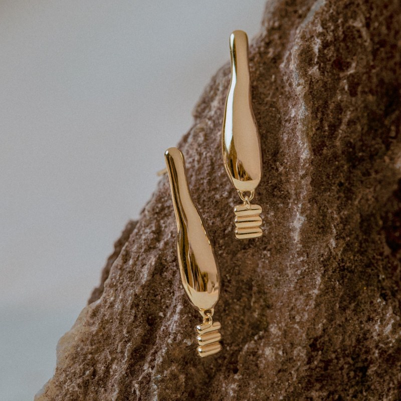 Thumbnail of Flute Earrings - 18K Gold Vermeil image