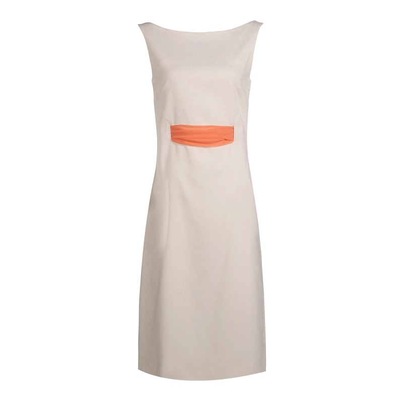 Thumbnail of Tiffany Italian Wool Boat Neck Shift Dress In Crema image