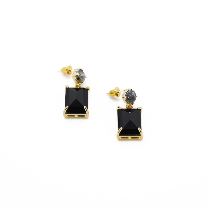 Thumbnail of Labradorite Jet Black Gemstone Earring image