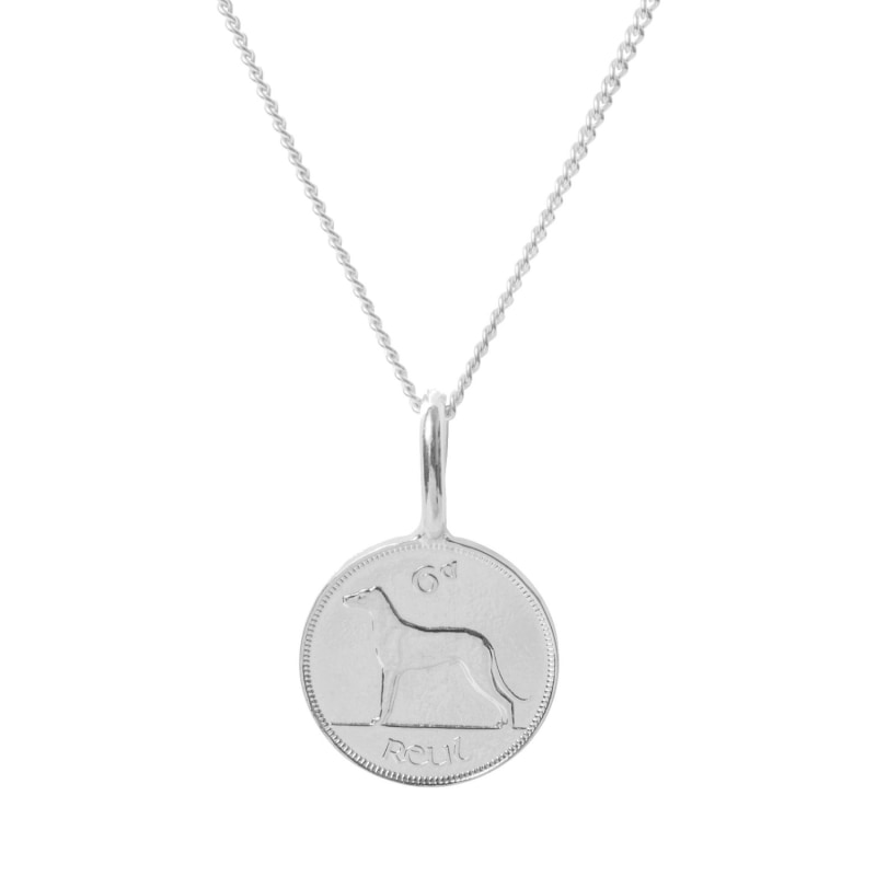 Thumbnail of Irish 6D Coin & Chain In Sterling Silver image