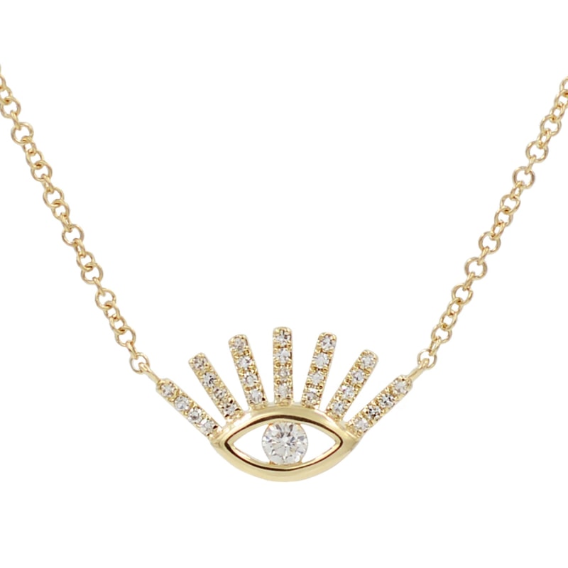 Thumbnail of Diamond Evil Eye Necklace With Lashes image