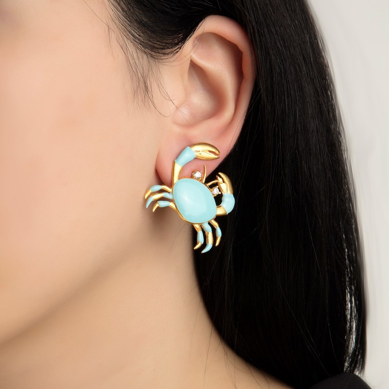 Thumbnail of Turquoise Crab Earrings image