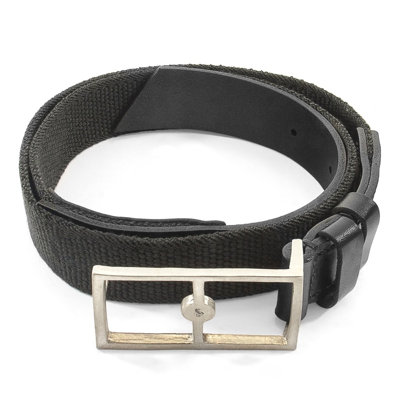 Thumbnail of Grey Elastic Signature Glenam Leather & Nickel Belt image