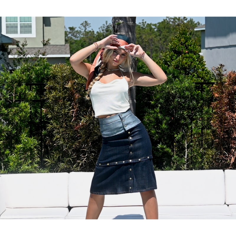 Thumbnail of Gia Multi-Length Denim Skirt image