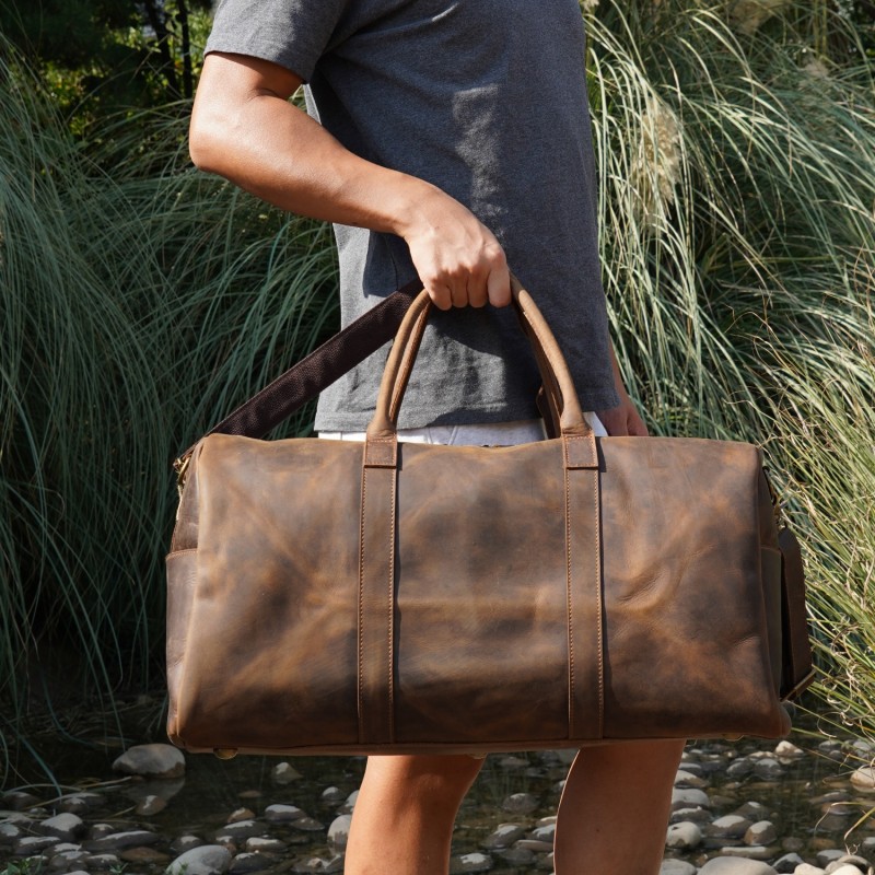 Thumbnail of Genuine Leather Holdall - Light Brown image