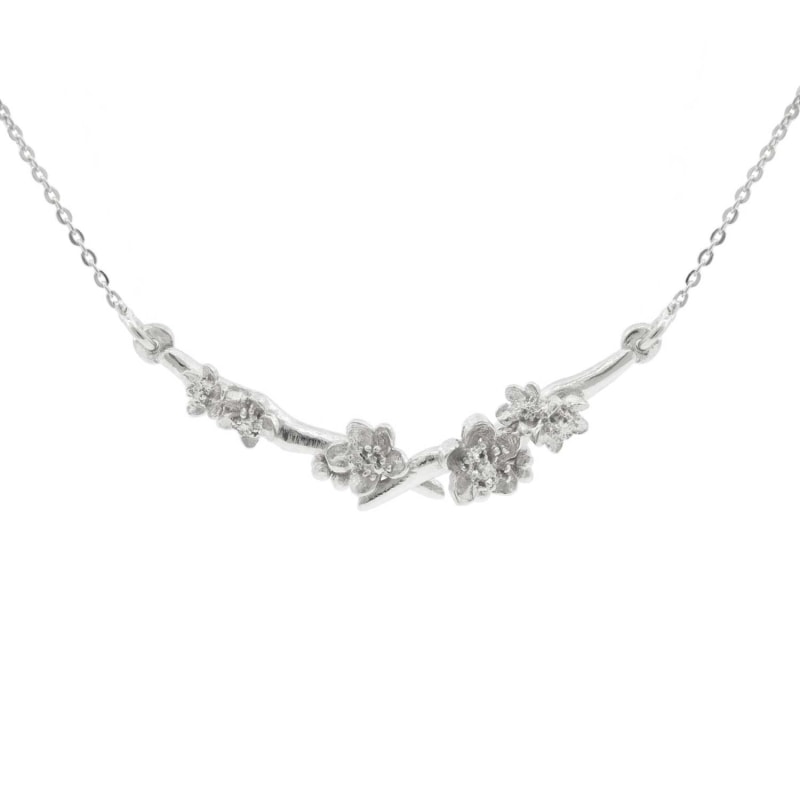 Thumbnail of Cherry Blossom Branch Necklace – Silver image