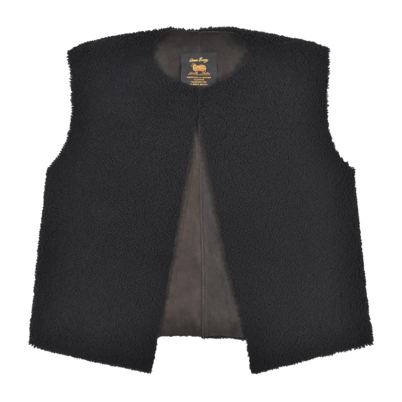 Thumbnail of Sheepskin Neat Reversible Vest Ebony Brown Robyn image