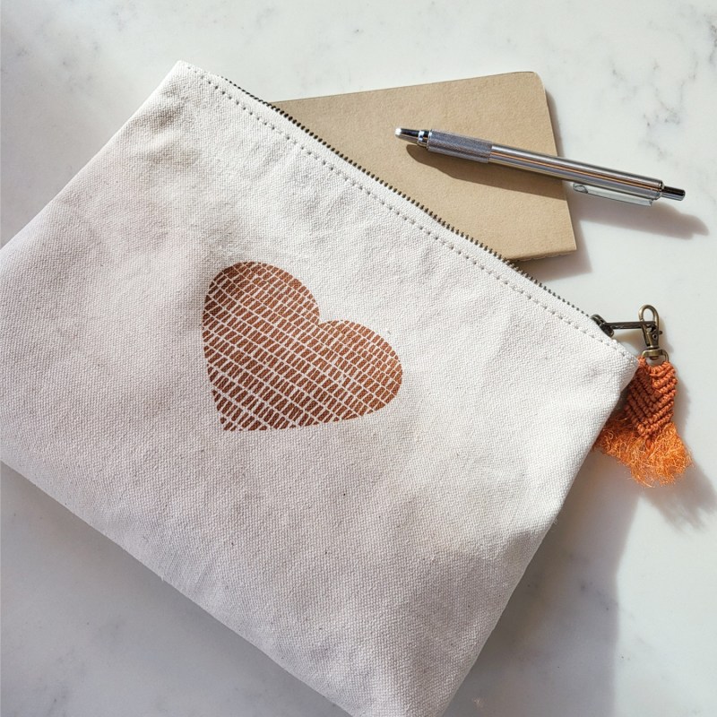 Thumbnail of Screen-Printed Cotton Canvas Pouch - Love image