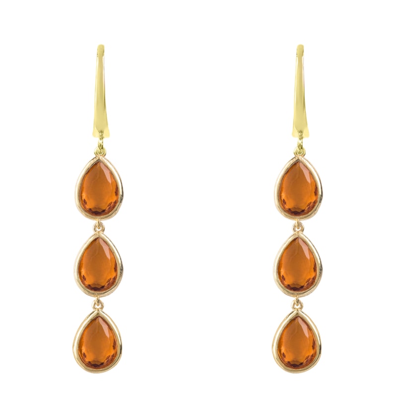 Thumbnail of Sorrento Triple Drop Earrings Gold Citrine image