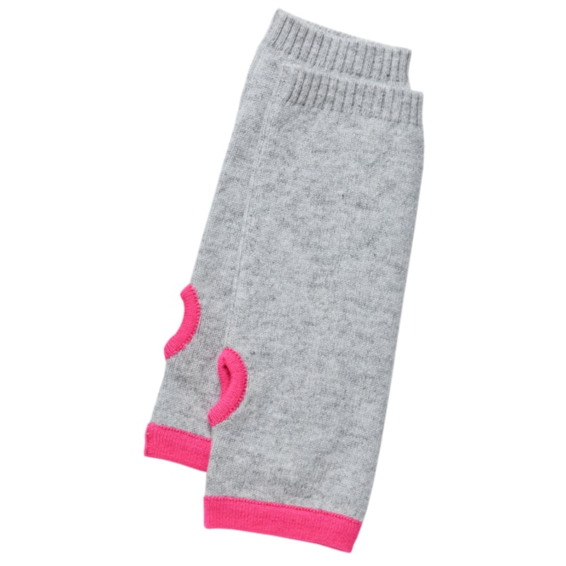 Thumbnail of Cashmere Wrist Warmers Grey & Neon Pink image