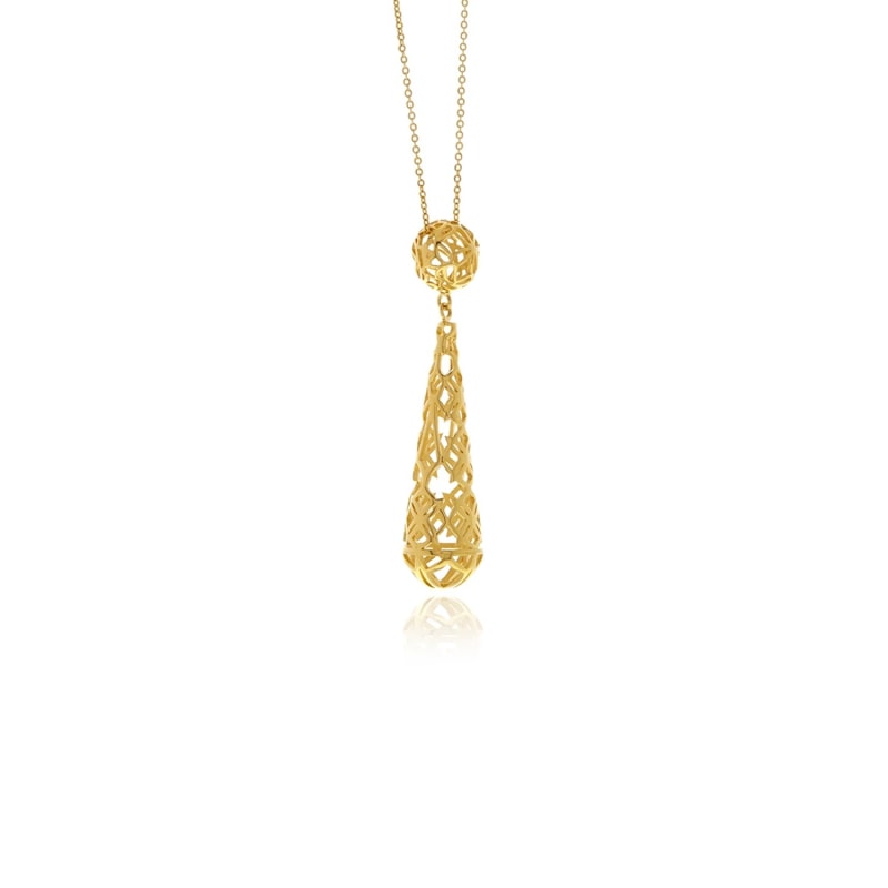 Thumbnail of Gold Signature Drop Necklace image