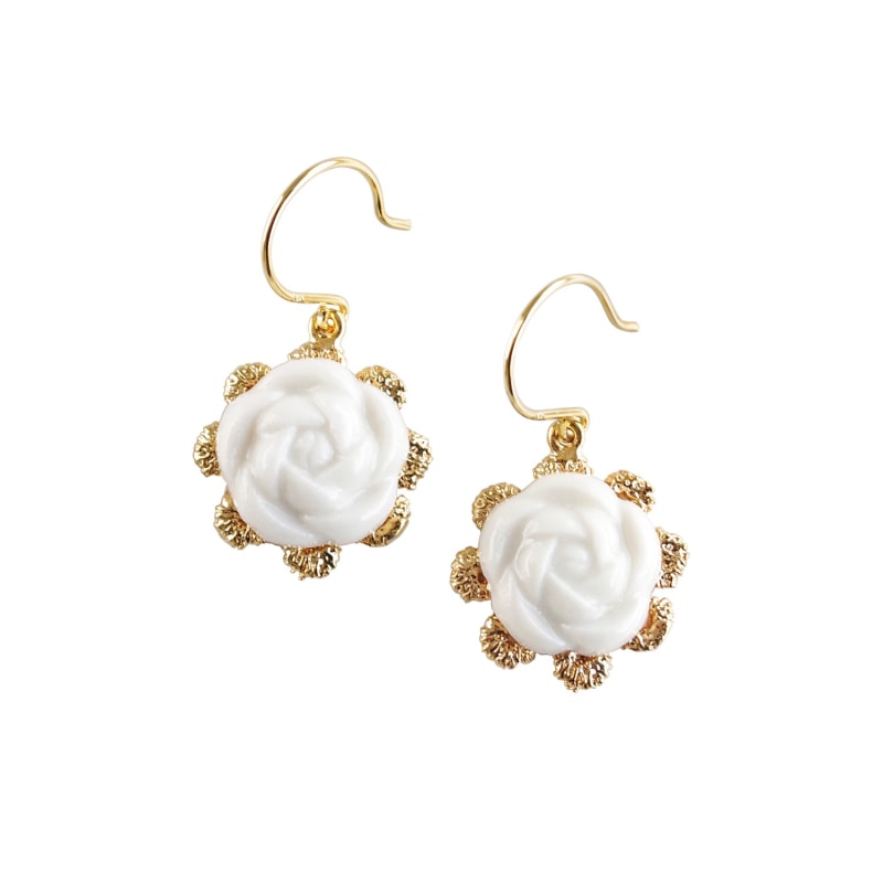 Thumbnail of Everyday Porcelain Camellia Flower Charm Earrings image