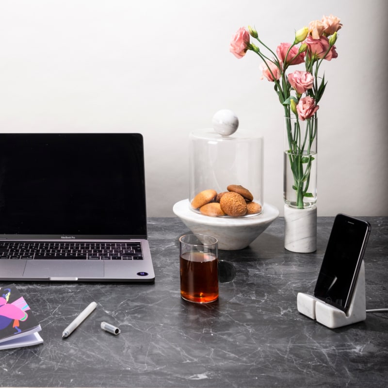 Thumbnail of Phone Holder - White Marble image