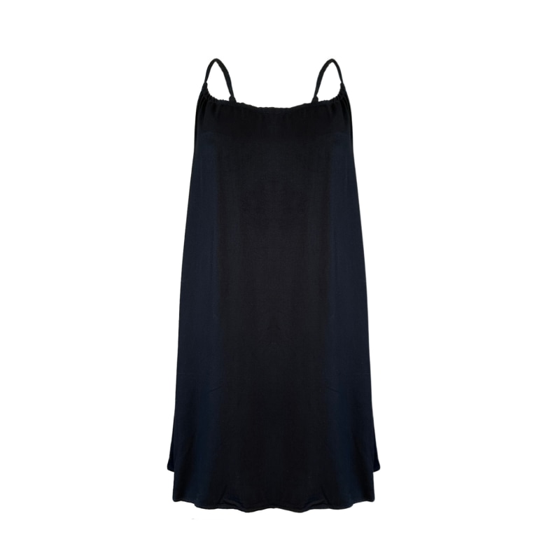 Zaila Silk Satin Draped Mini Dress Black by UNUM DIEM