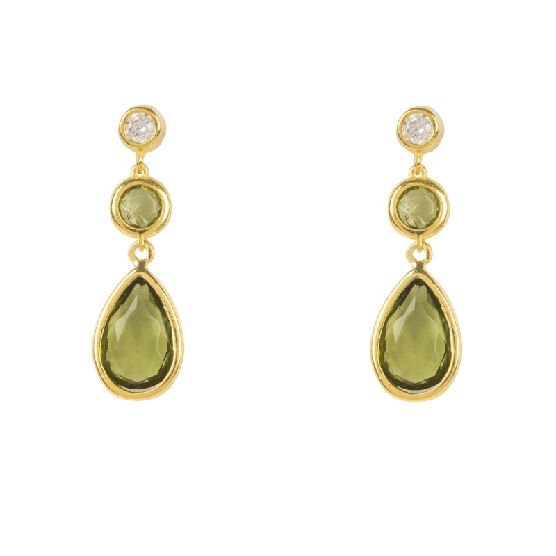 Thumbnail of Tuscany Gemstone Drop Earring Gold Peridot image