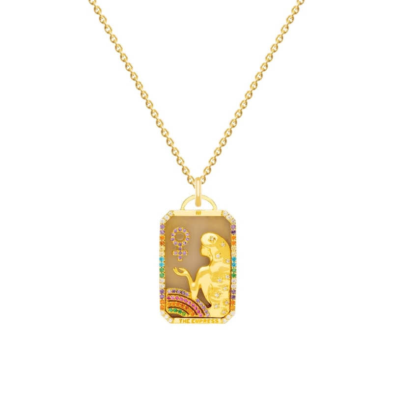 Thumbnail of Goldplated "The Empress" Tarot Card Necklace image