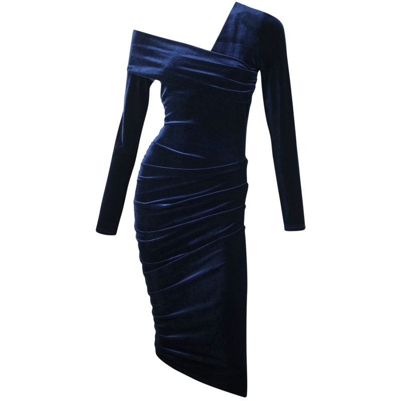 Thumbnail of Game On Midnight Blue Velvet Dress image