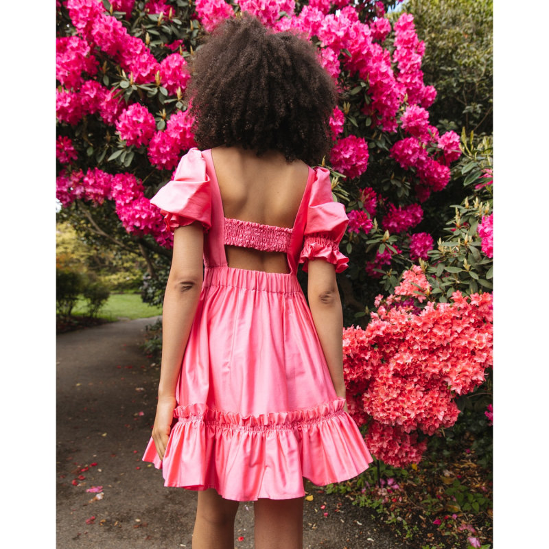 Thumbnail of The Amber Open Back Mini Dress In Watermelon Pink image