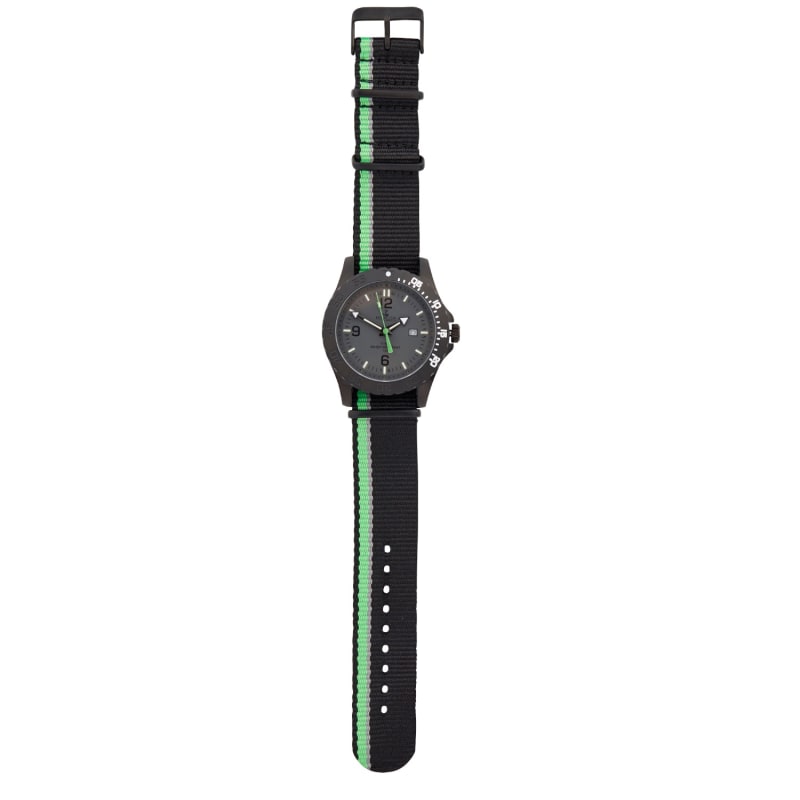 Thumbnail of Bermuda Watch Co Stovel Bay Black & Green Nylon Gtls Watch image