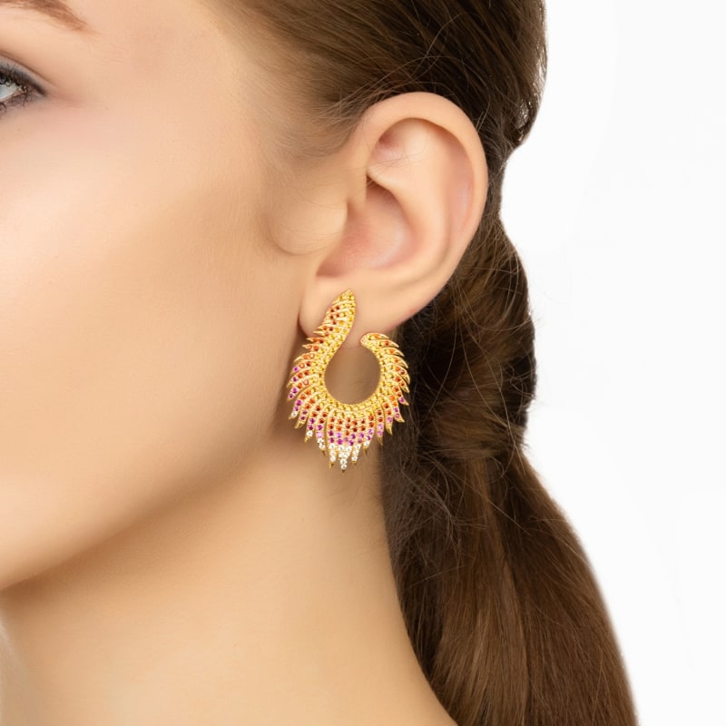 Thumbnail of Flame Earrings Golden Fire Gold image