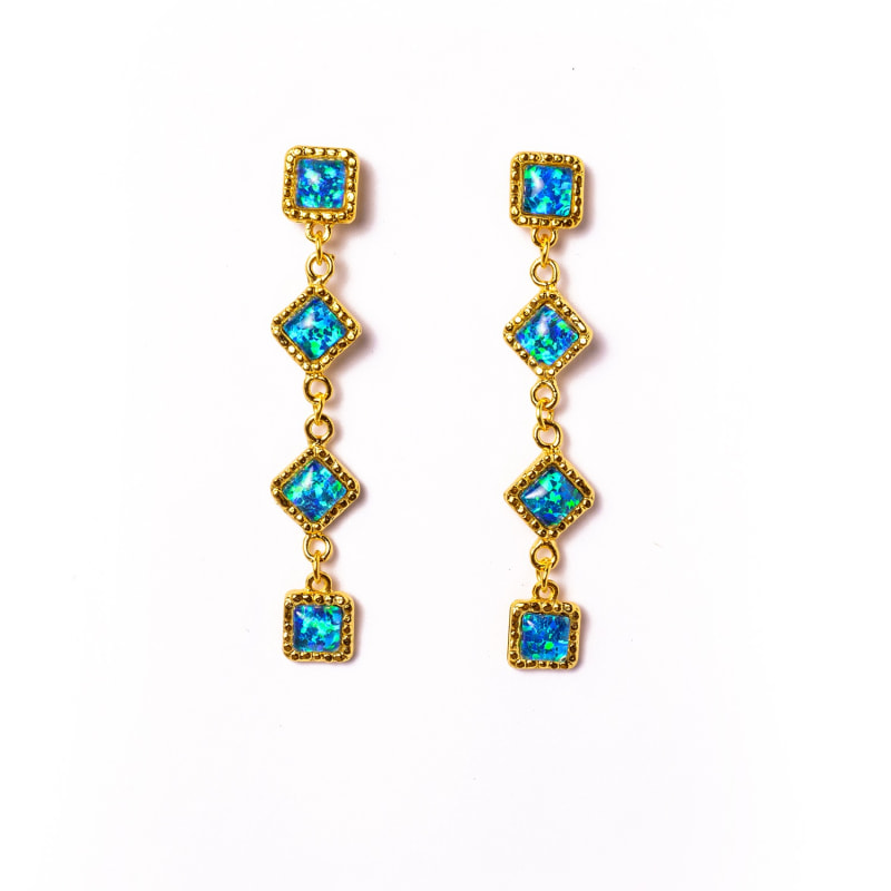 Dainty opal on sale earrings